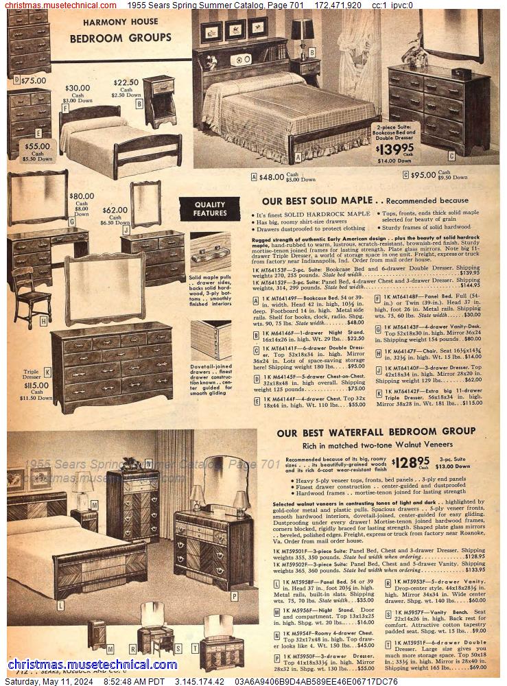 1955 Sears Spring Summer Catalog, Page 701