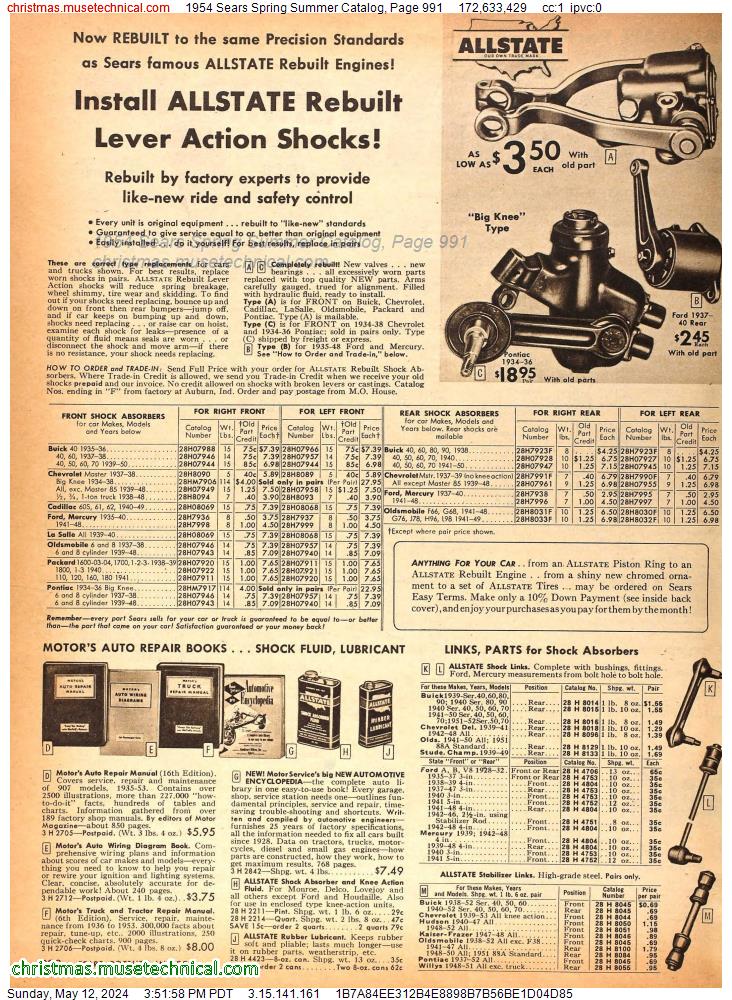 1954 Sears Spring Summer Catalog, Page 991