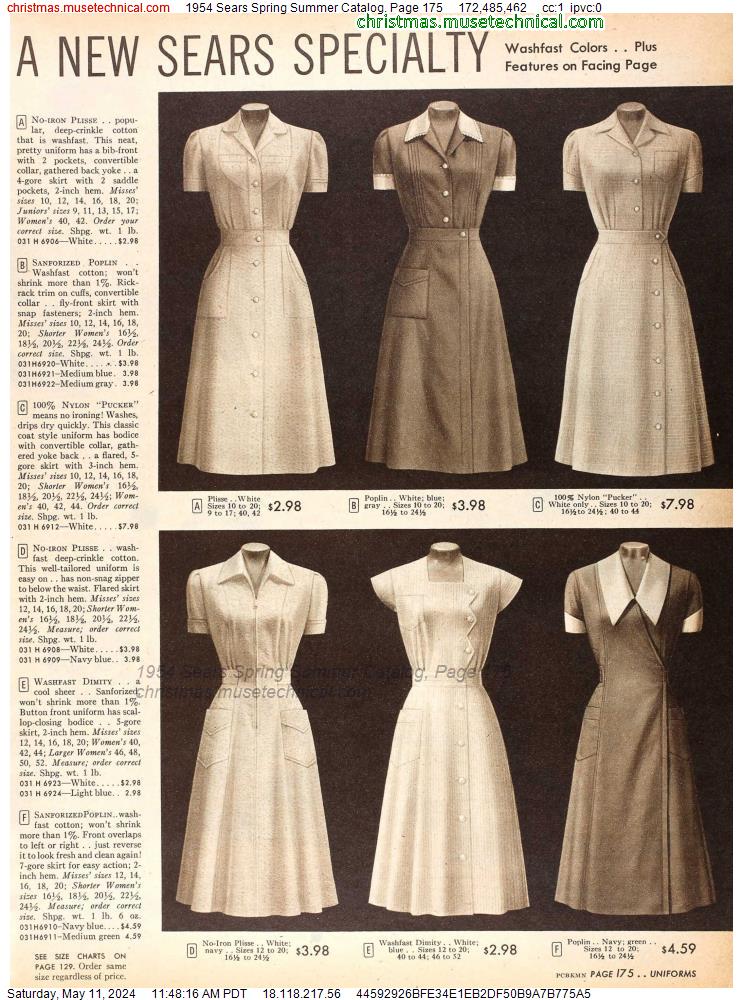 1954 Sears Spring Summer Catalog, Page 175