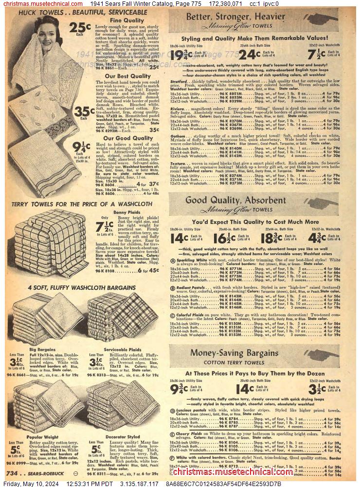 1941 Sears Fall Winter Catalog, Page 775