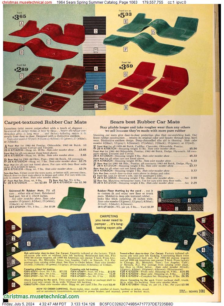 1964 Sears Spring Summer Catalog, Page 1063