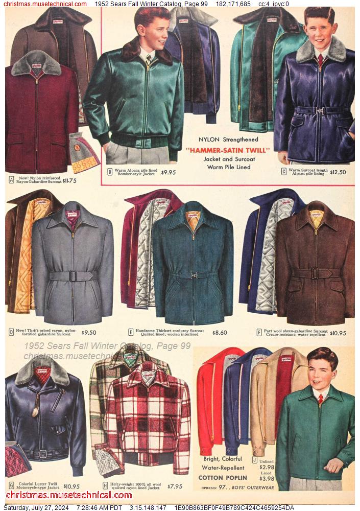 1952 Sears Fall Winter Catalog, Page 99