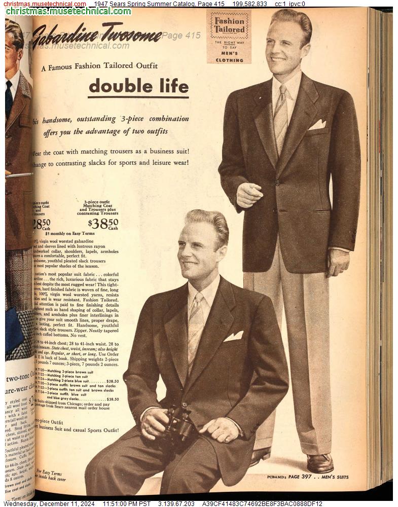 1947 Sears Spring Summer Catalog, Page 415