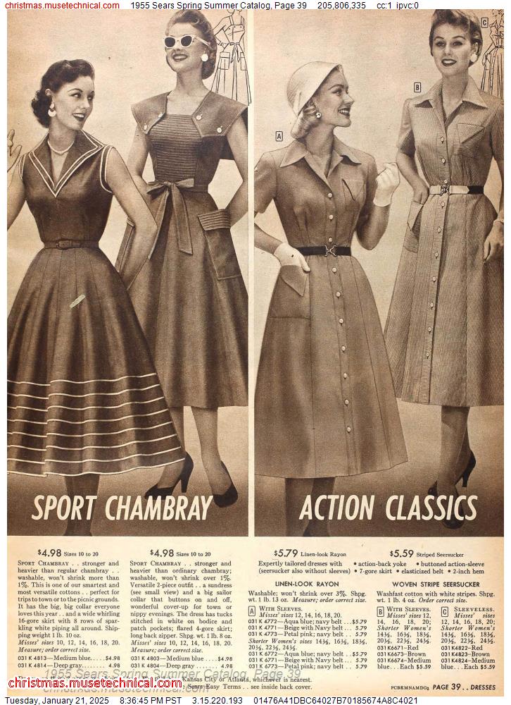 1955 Sears Spring Summer Catalog, Page 39