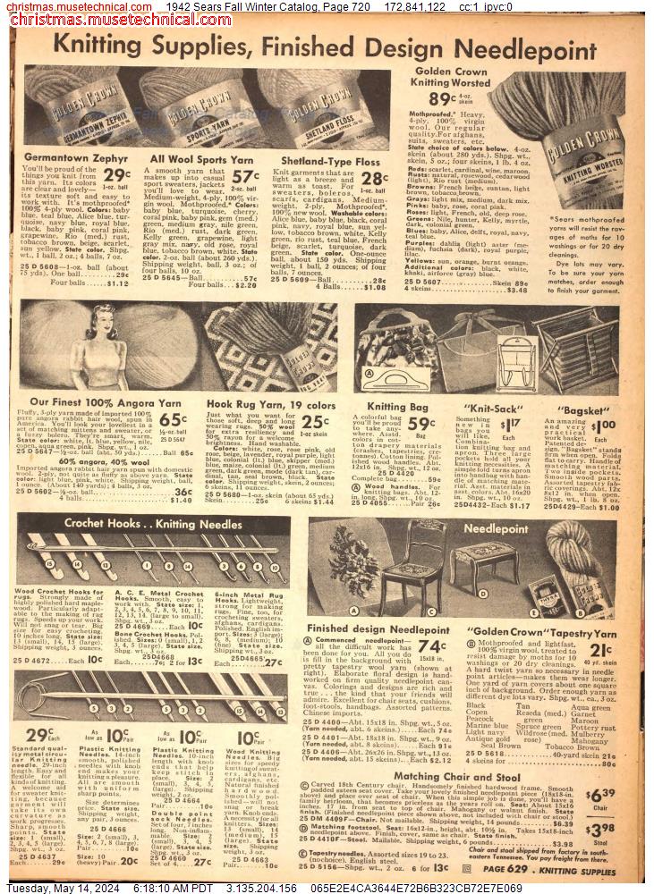 1942 Sears Fall Winter Catalog, Page 720