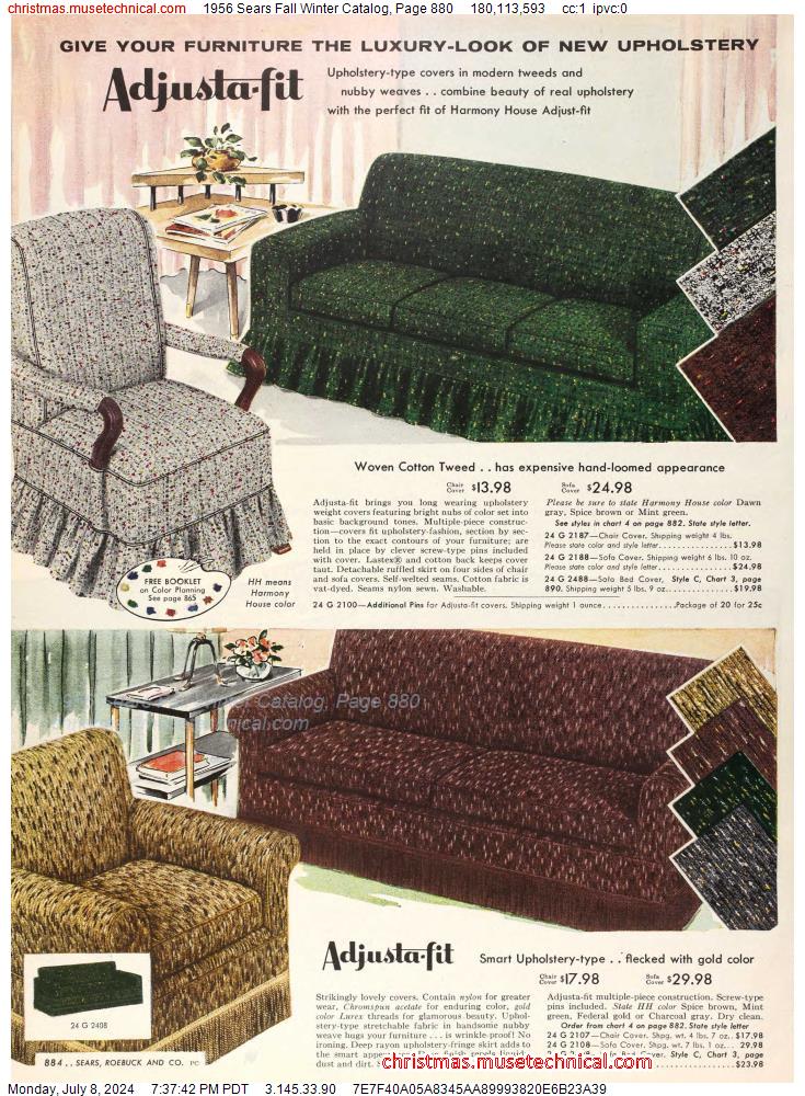 1956 Sears Fall Winter Catalog, Page 880
