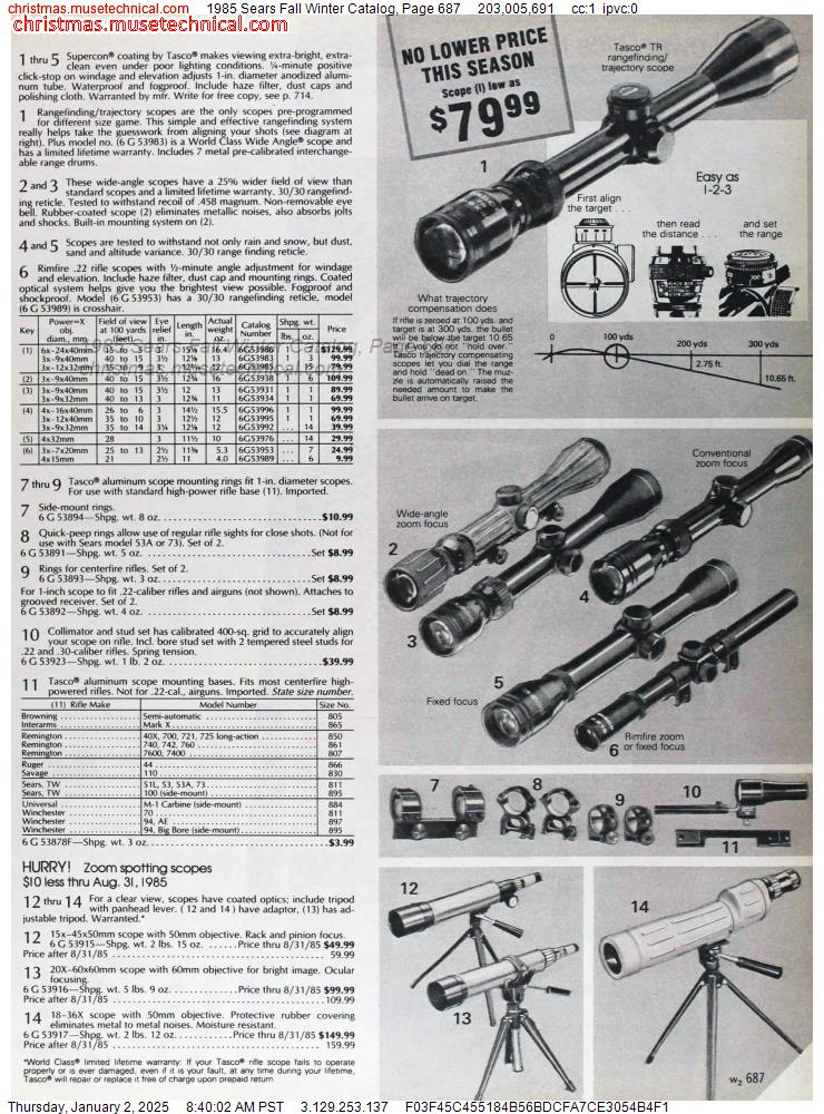 1985 Sears Fall Winter Catalog, Page 687