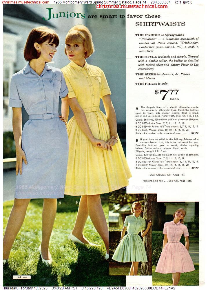 1965 Montgomery Ward Spring Summer Catalog, Page 74