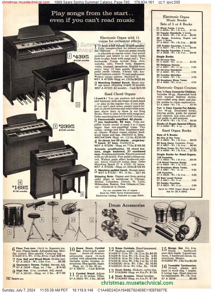 1969 Sears Spring Summer Catalog, Page 780