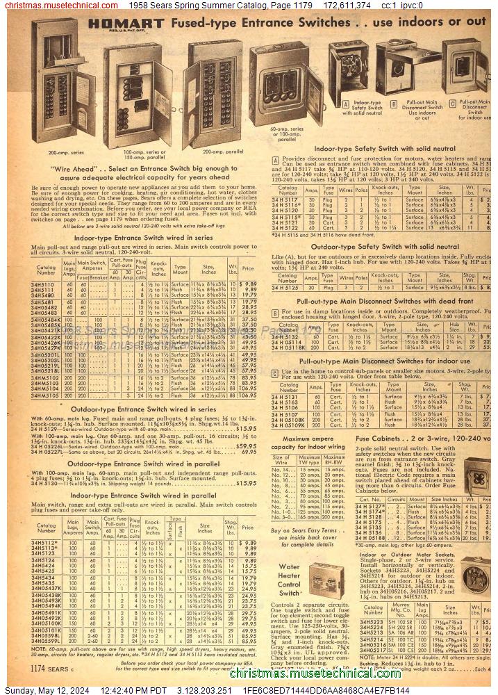 1958 Sears Spring Summer Catalog, Page 1179