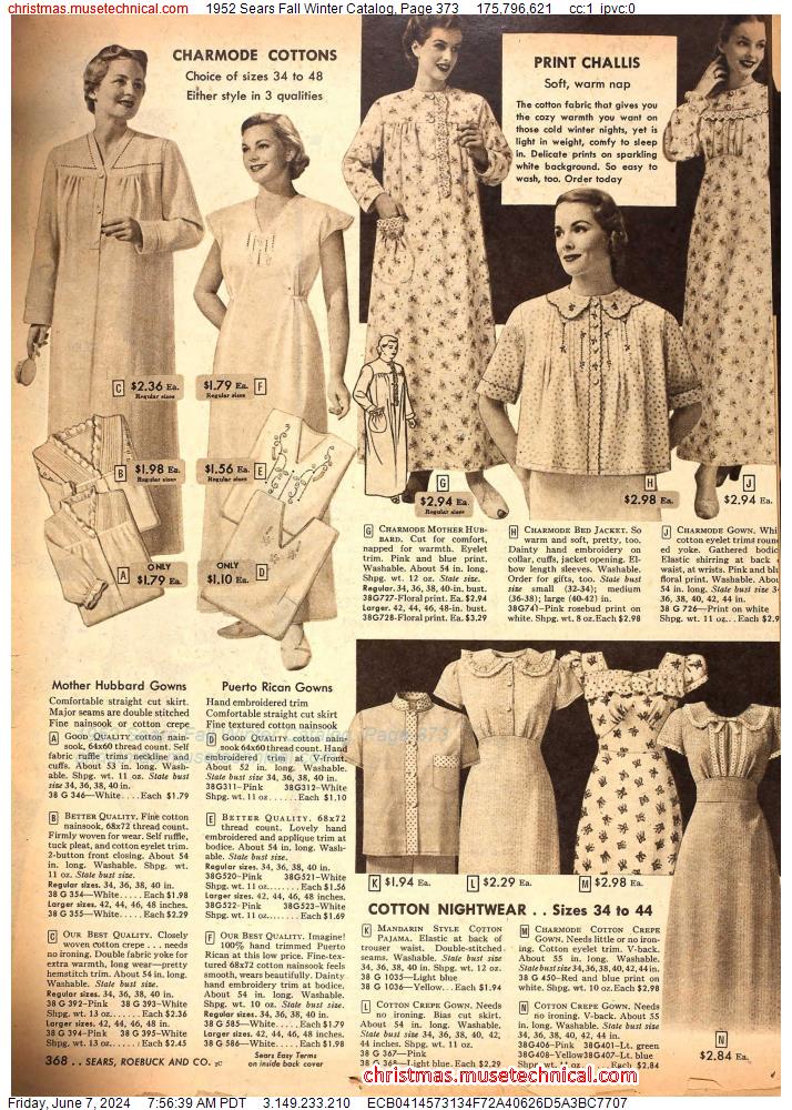 1952 Sears Fall Winter Catalog, Page 373