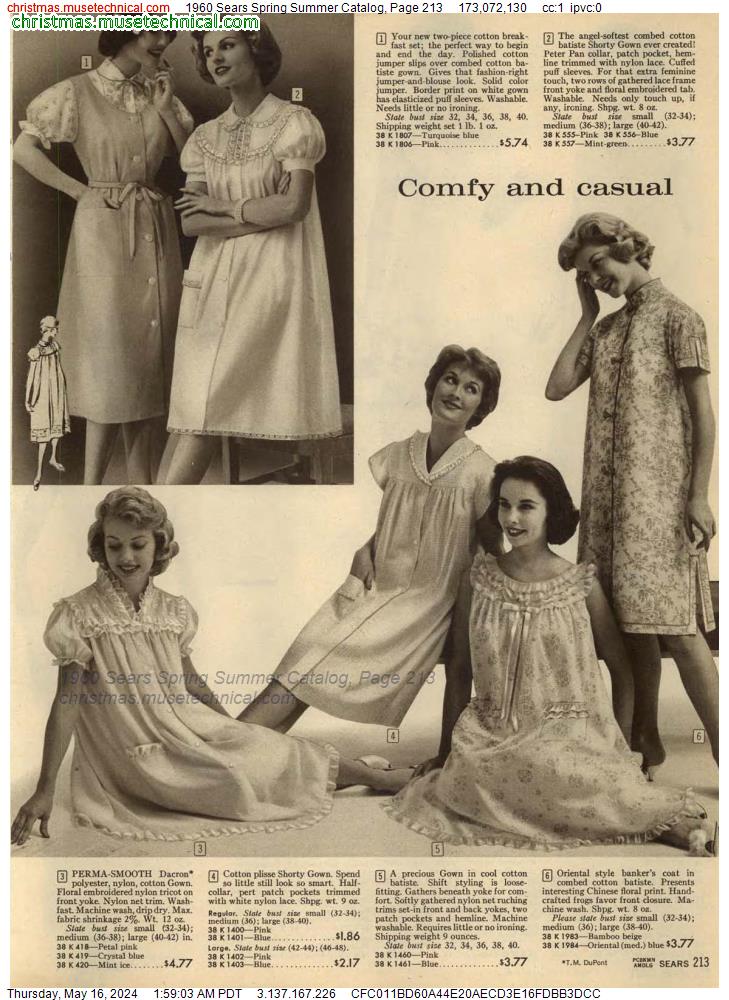 1960 Sears Spring Summer Catalog, Page 213