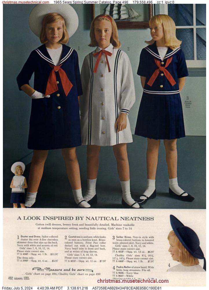 1965 Sears Spring Summer Catalog, Page 496