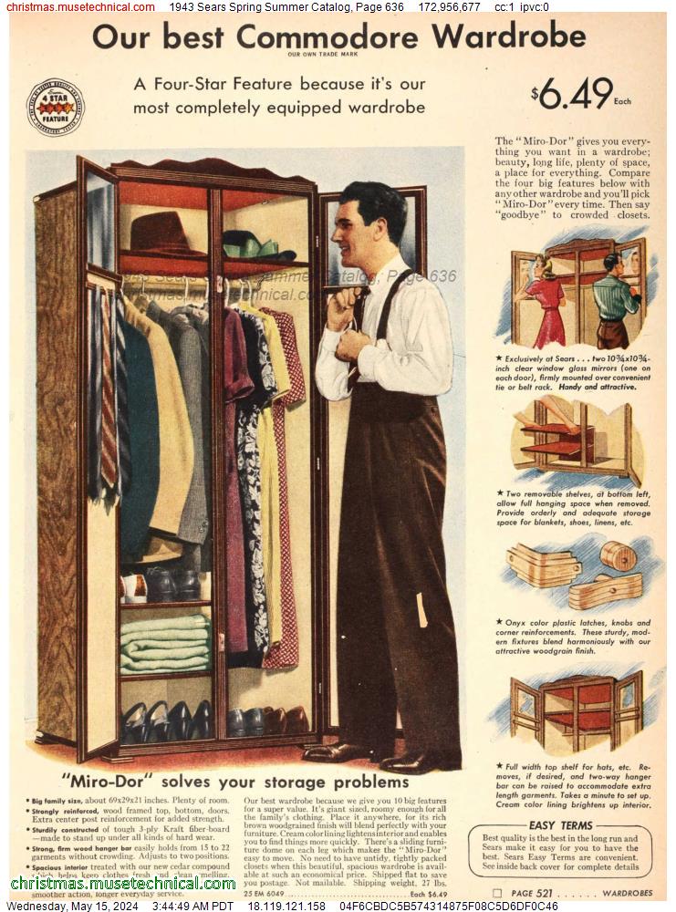 1943 Sears Spring Summer Catalog, Page 636