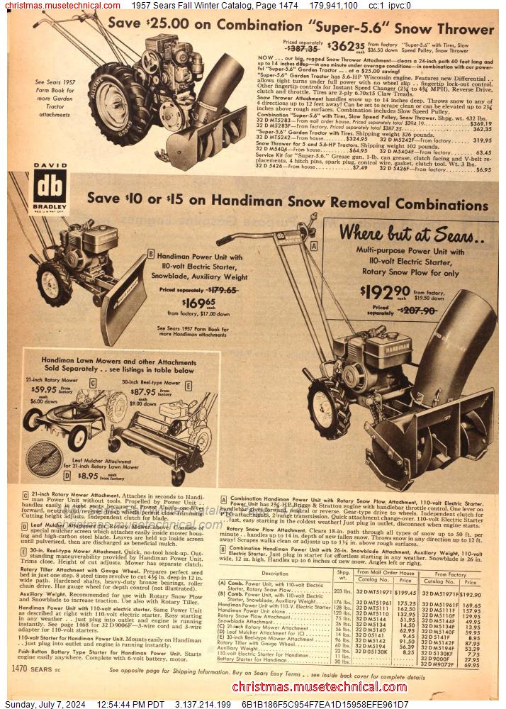 1957 Sears Fall Winter Catalog, Page 1474