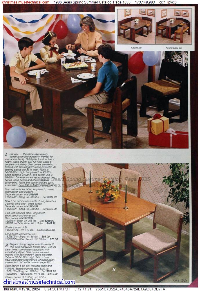 1986 Sears Spring Summer Catalog, Page 1035