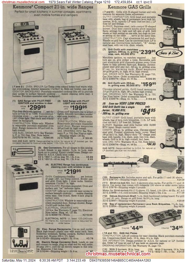 1979 Sears Fall Winter Catalog, Page 1210