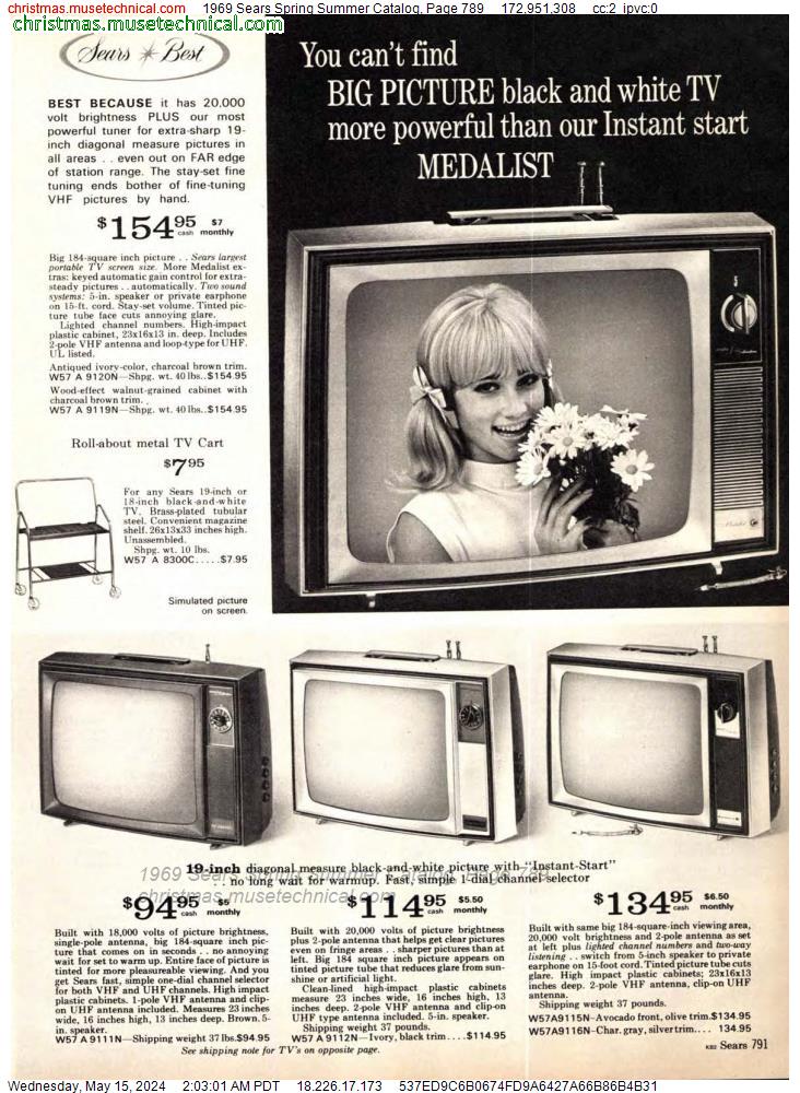 1969 Sears Spring Summer Catalog, Page 789