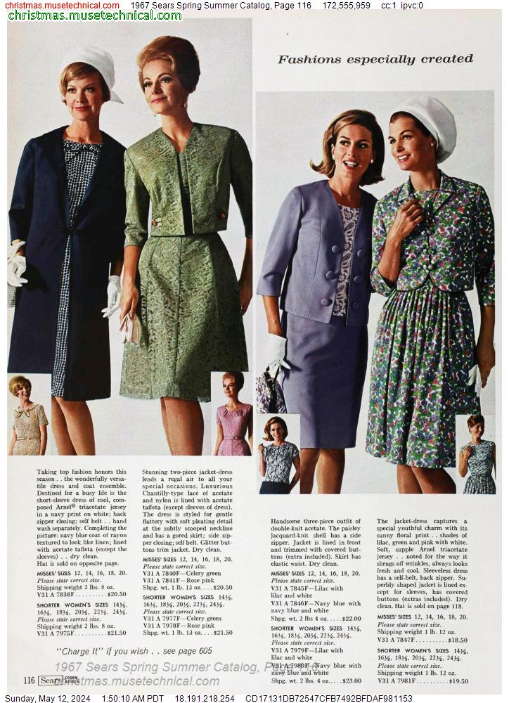 1967 Sears Spring Summer Catalog, Page 116