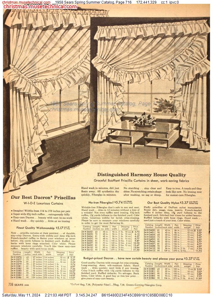1958 Sears Spring Summer Catalog, Page 716