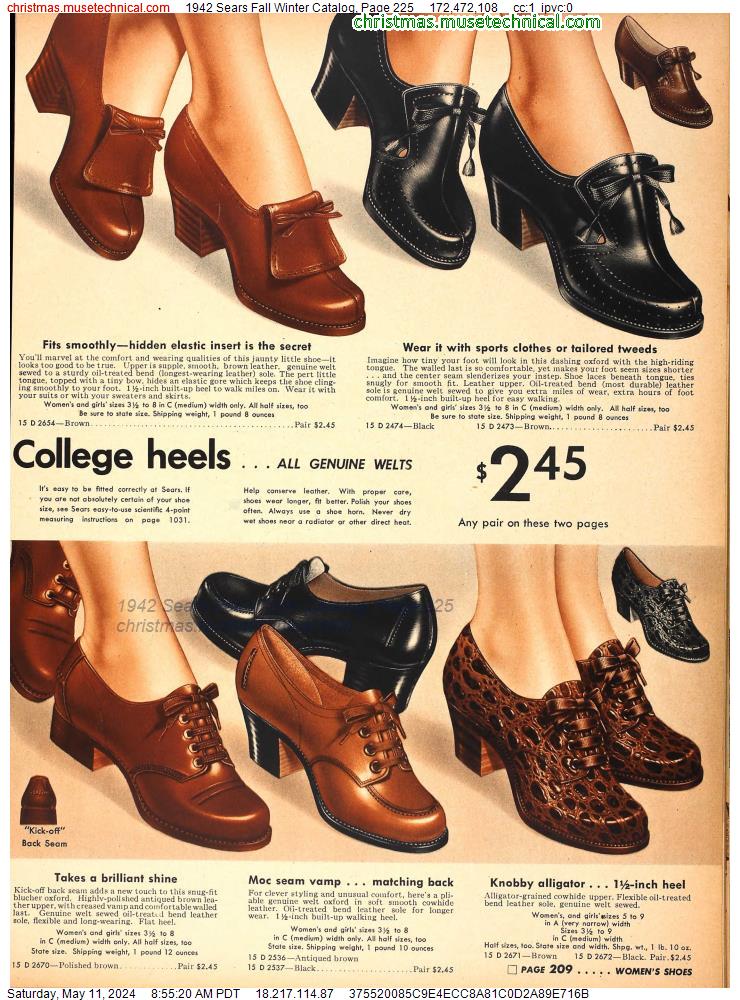 1942 Sears Fall Winter Catalog, Page 225