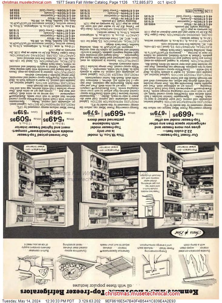 1977 Sears Fall Winter Catalog, Page 1126
