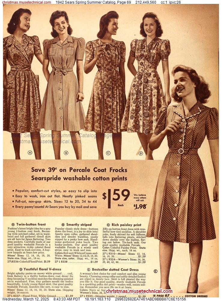 1942 Sears Spring Summer Catalog, Page 69