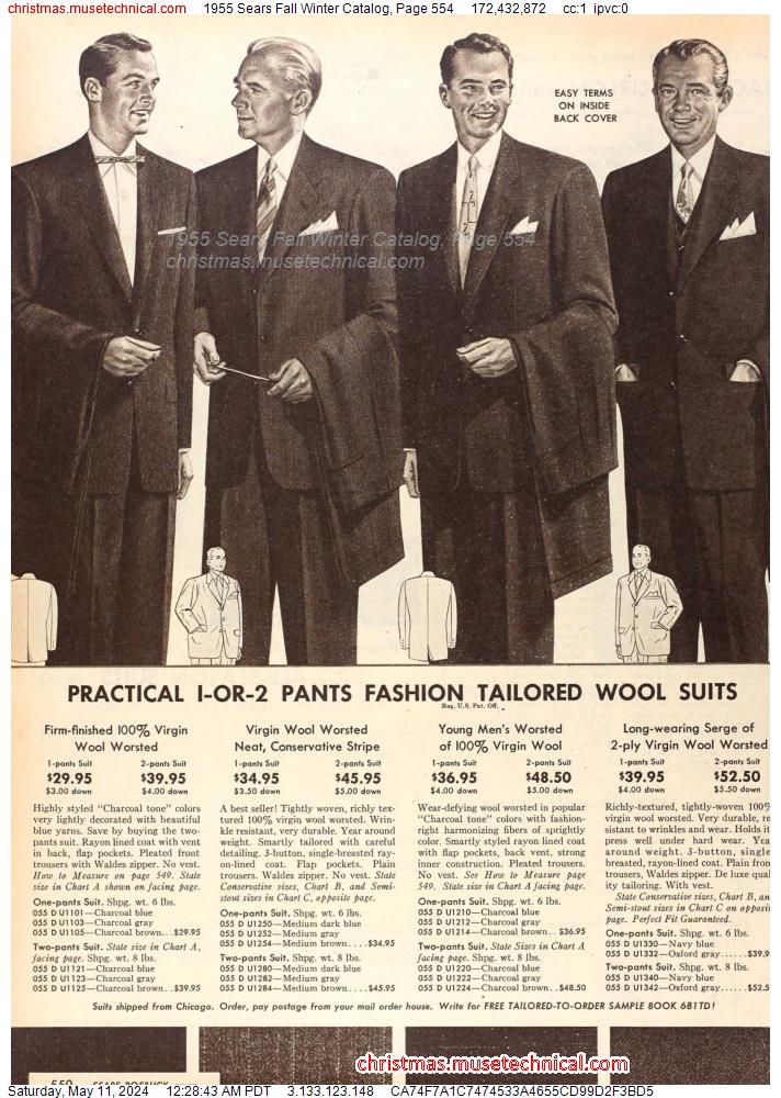 1955 Sears Fall Winter Catalog, Page 554