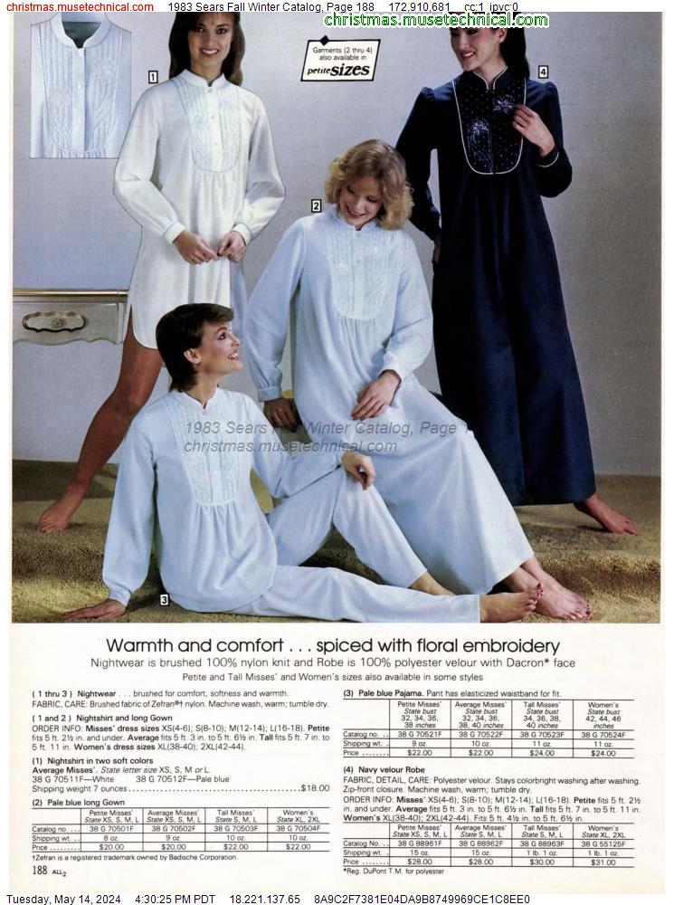 1983 Sears Fall Winter Catalog, Page 188