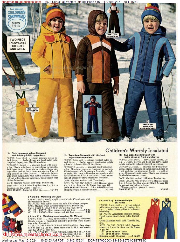 1978 Sears Fall Winter Catalog, Page 416
