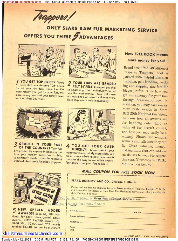 1948 Sears Fall Winter Catalog, Page 612
