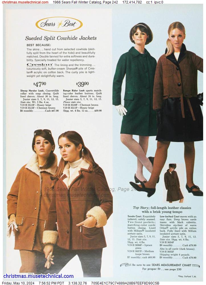 1966 Sears Fall Winter Catalog, Page 242