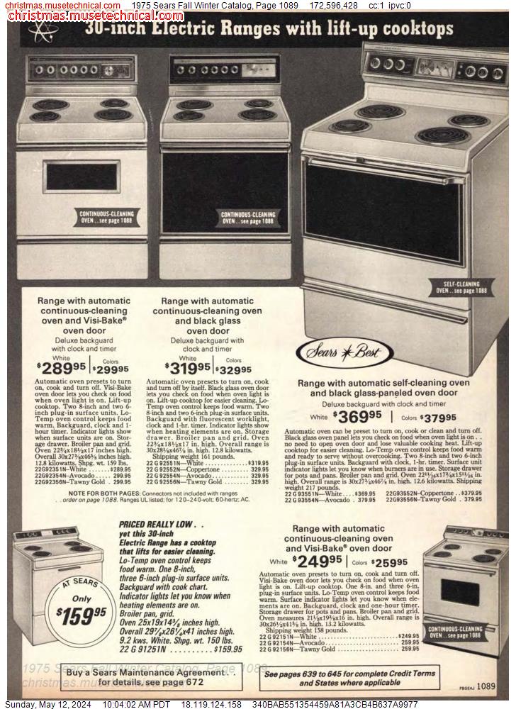 1975 Sears Fall Winter Catalog, Page 1089