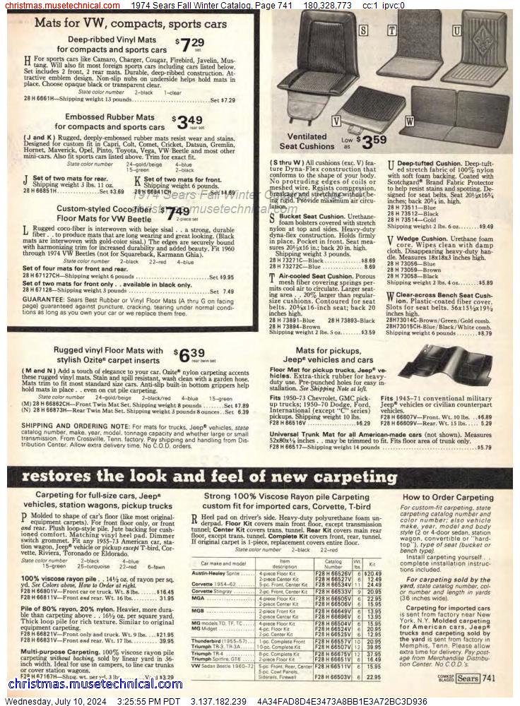 1974 Sears Fall Winter Catalog, Page 741