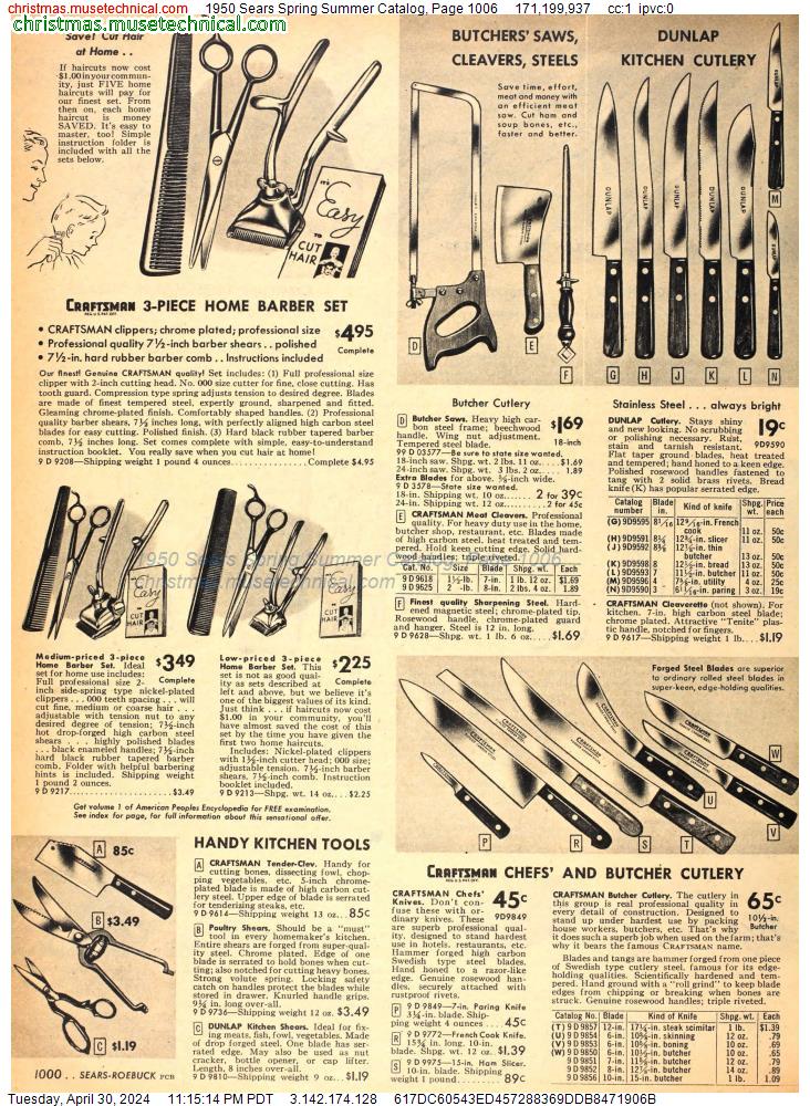 1950 Sears Spring Summer Catalog, Page 1006