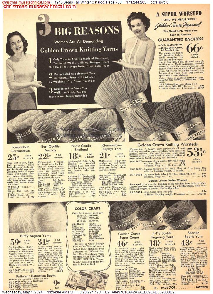 1940 Sears Fall Winter Catalog, Page 753