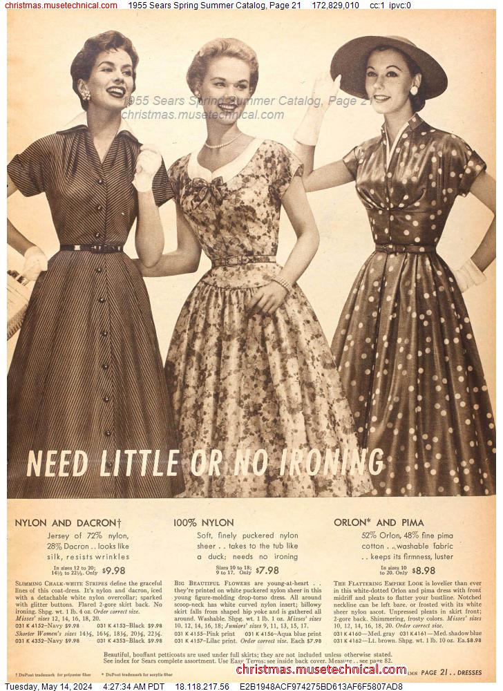 1955 Sears Spring Summer Catalog, Page 21
