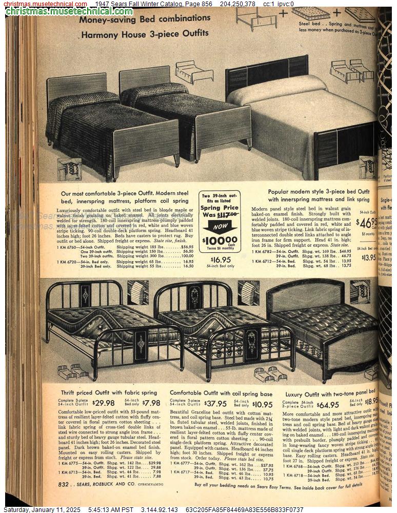 1947 Sears Fall Winter Catalog, Page 856