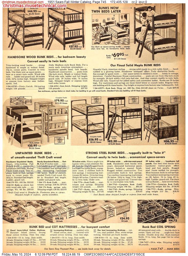 1951 Sears Fall Winter Catalog, Page 745