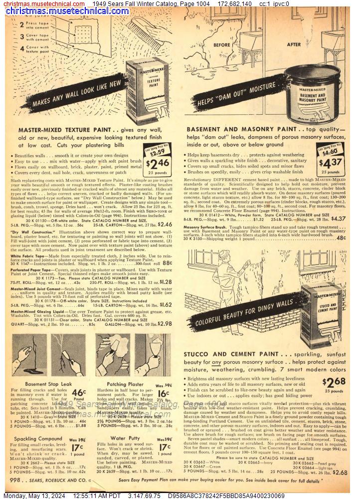 1949 Sears Fall Winter Catalog, Page 1004