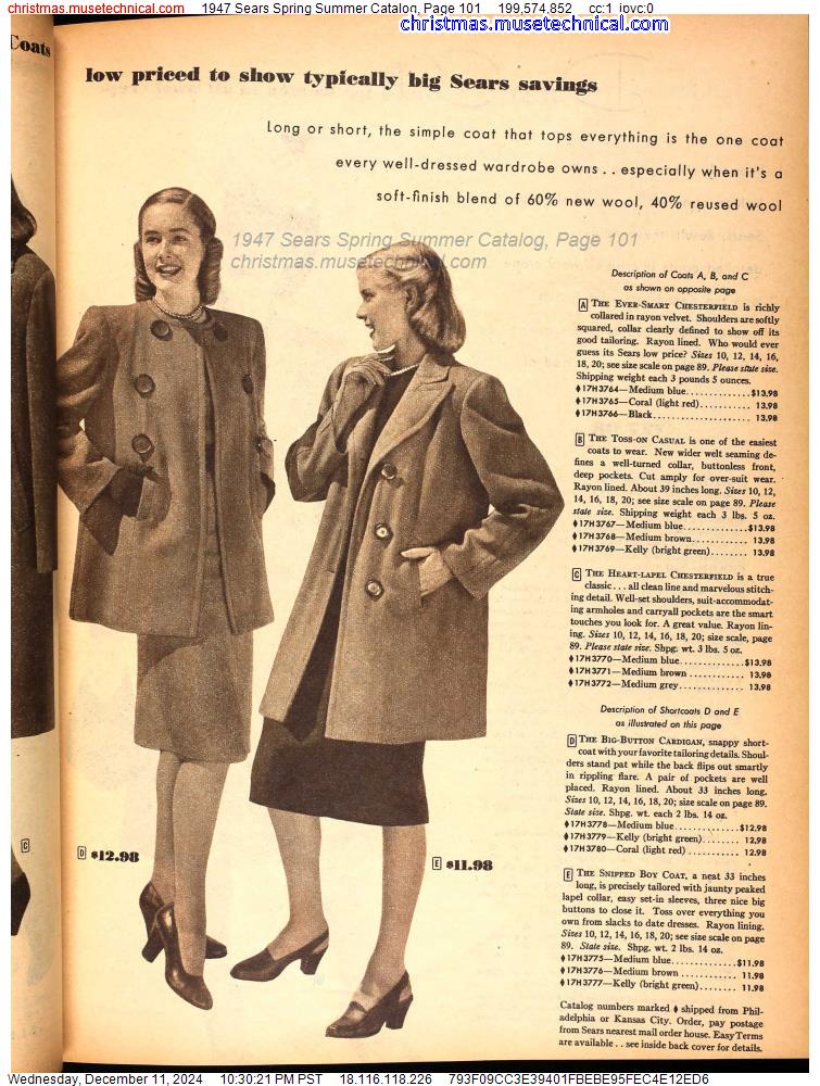 1947 Sears Spring Summer Catalog, Page 101