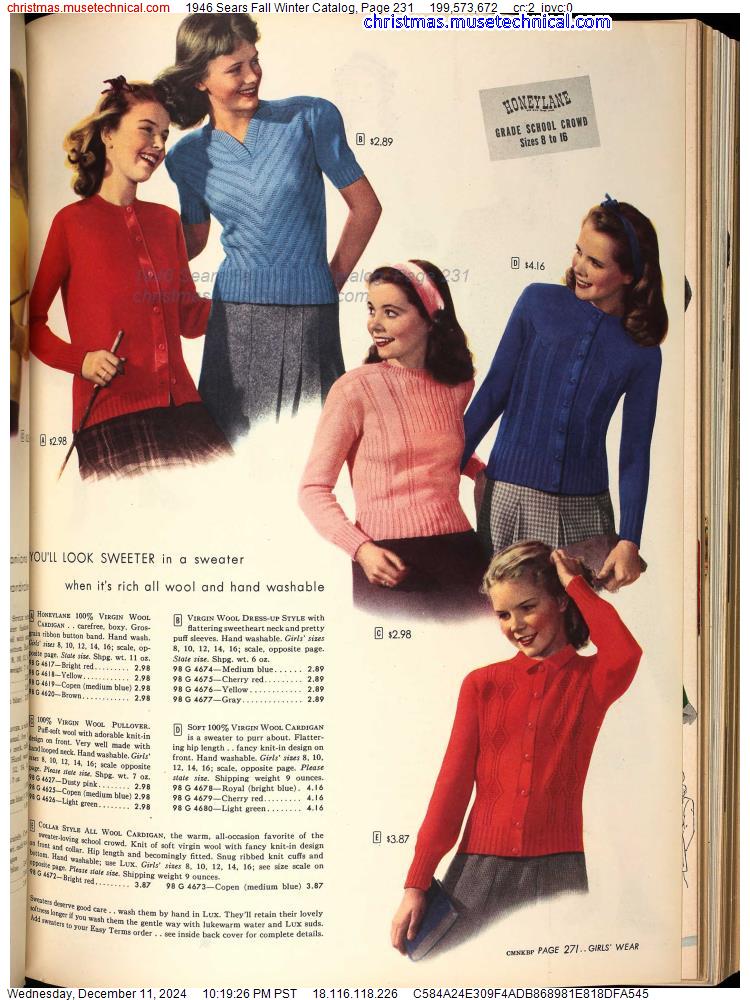 1946 Sears Fall Winter Catalog, Page 231