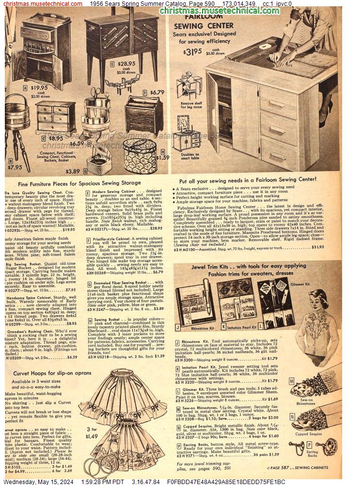 1956 Sears Spring Summer Catalog, Page 590