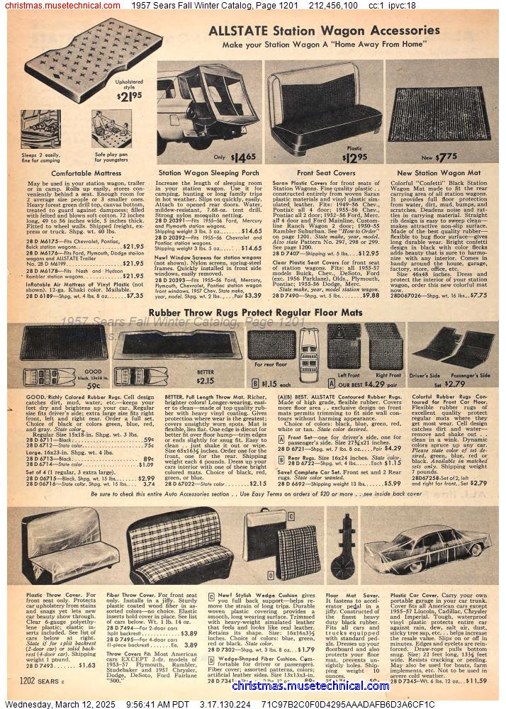 1957 Sears Fall Winter Catalog, Page 1201