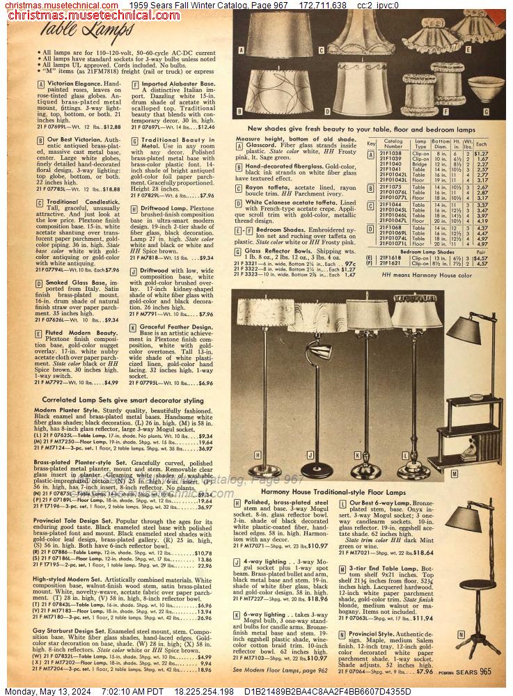 1959 Sears Fall Winter Catalog, Page 967