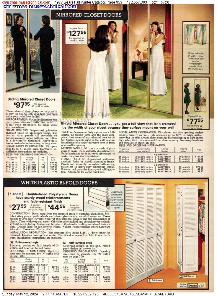 1977 Sears Fall Winter Catalog, Page 953