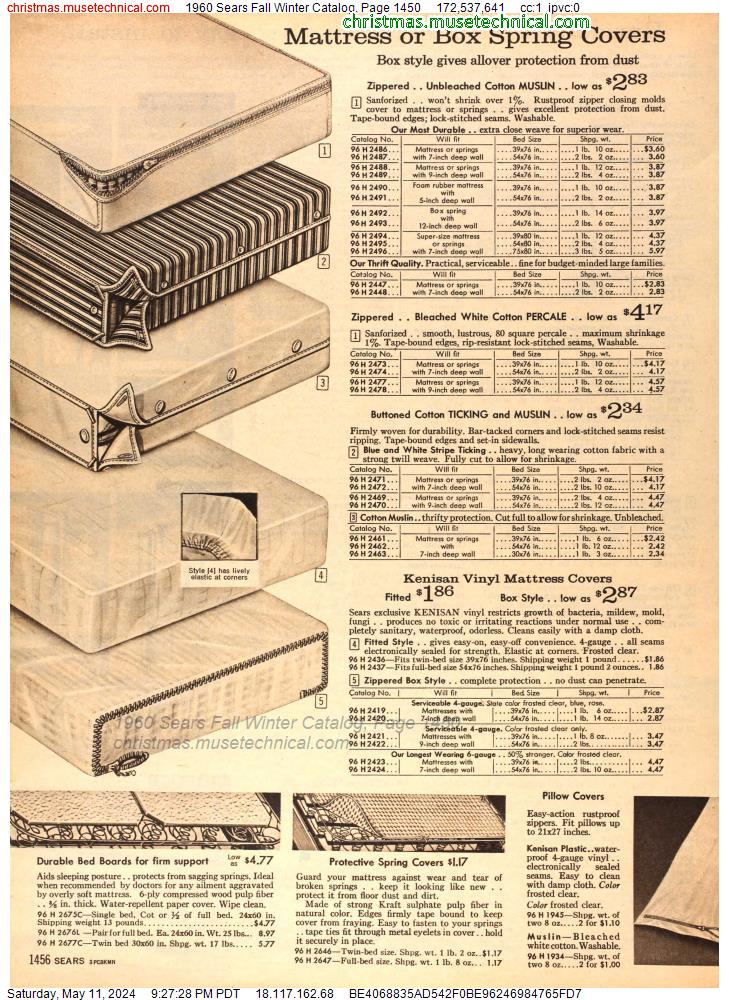 1960 Sears Fall Winter Catalog, Page 1450