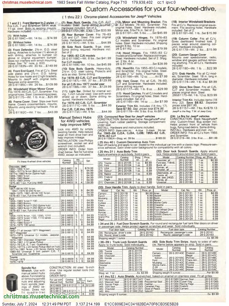 1983 Sears Fall Winter Catalog, Page 710
