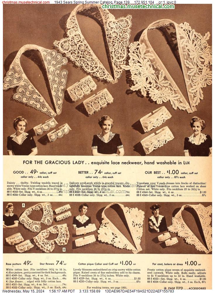 1943 Sears Spring Summer Catalog, Page 139