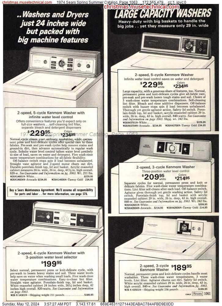 1974 Sears Spring Summer Catalog, Page 1063